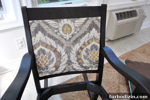 Reupholster a Rocking Chair With Fabric and Nailhead Trim in 7 Steps 8 Chair back panel