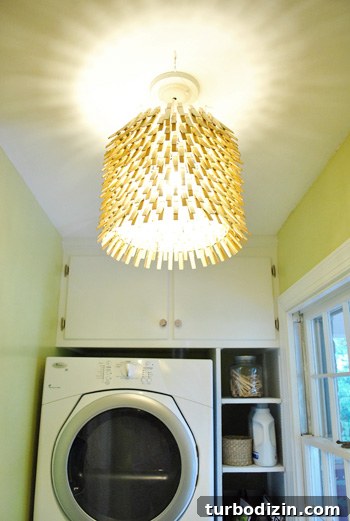 clothespin chandelier