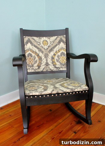 reupholstered rocking chair