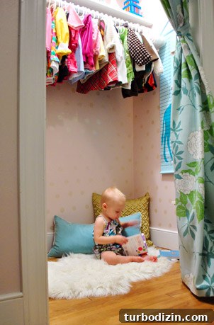 potato stamped closet nook