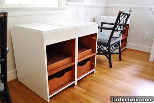 Build a Large Double Desk Using Recycled Cabinets 13 img 40180 18