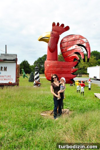 Giant metal chicken