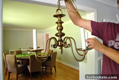 Upgrade an Old Chandelier with Paint and a Modern Shade 9 img 40533 8