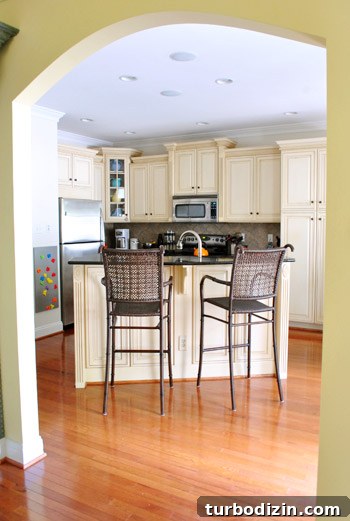 My Parents' New Downsized Home: Life After Moving 9 Kitchen island and pantry cabinet