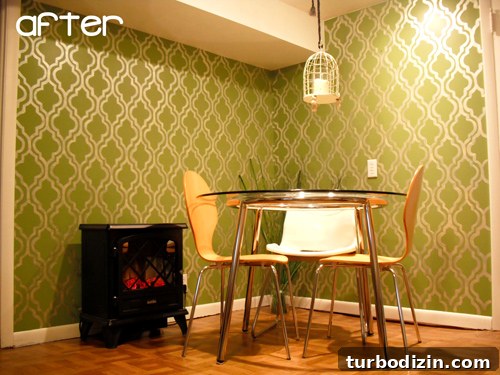 Stenciled dining nook photo 4