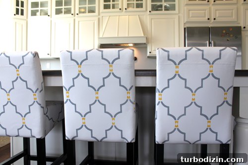 Stencil Fabric Chairs: Step-by-Step Guide to Stylish DIY Upholstery 5 Set of painted leather bar stools