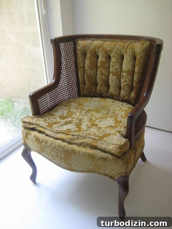 old-chair-before-rehab thrift store chair before makeover