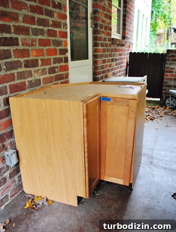 How to Use Secondhand Cabinets in a Kitchen Remodel 4 Cabinets in the sunroom