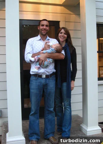 Front porch Christi and Barrett on the front porch
