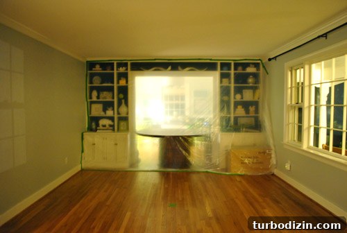 Kitchen Renovation: Protective Hanging Plastic Sheeting Guide 3 Lead-tested wall