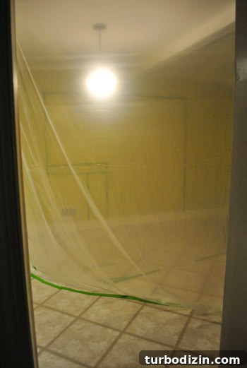 Kitchen Renovation: Protective Hanging Plastic Sheeting Guide 6 Capped ductwork under floor