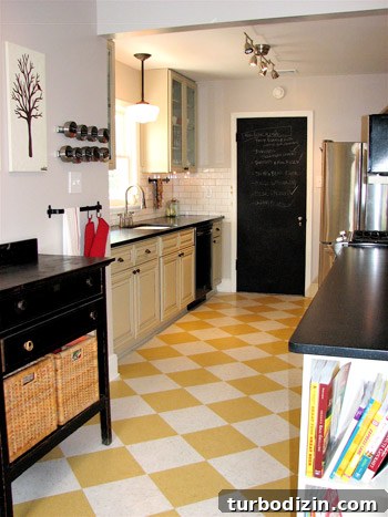 Yellow and White Checkered Kitchen Floor Ideas for Classic Style 3 Kitchen after image 1