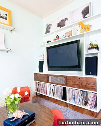 How to Add Built-In Shelves Above a Media Cabinet 3 Custom shelves and drawers