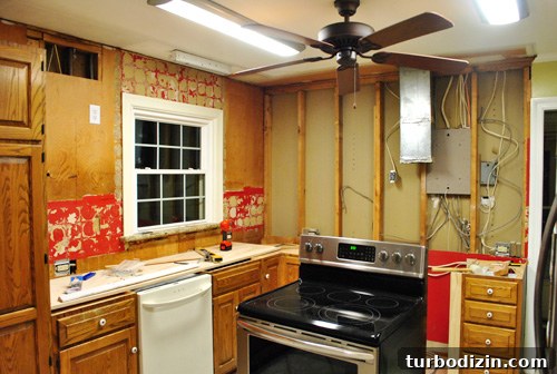 How to Remove Old Backsplash Tile and Plywood Safely 12 Partial plywood removed