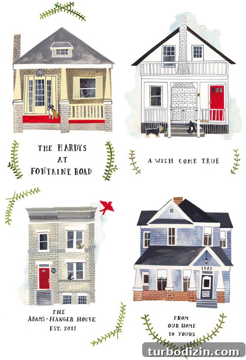 Freebie Alert: Charming Illustrated Home Decor Prints 2 Illustrated house by Rebekka Seale