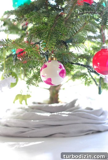 Mini tree with ornaments close-up