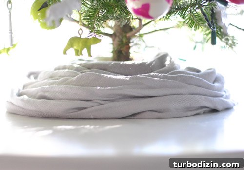 Pashmina used as tree skirt