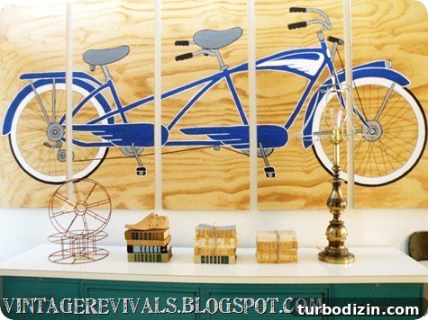 How to Paint a Herringbone Ceiling: Step-by-Step Guide 4 Tandem bicycle art
