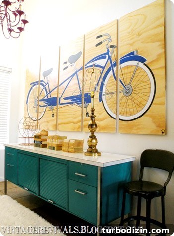 How to Paint a Herringbone Ceiling: Step-by-Step Guide 5 Teal credenza