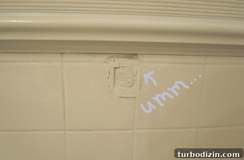 Removed towel bar