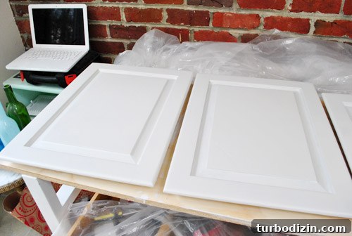 Painted cabinet door detail