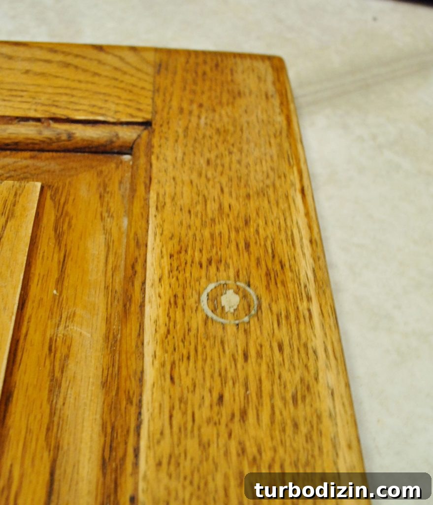 How to Paint Kitchen Cabinets Like a Pro: Step-by-Step Guide 6 Cabinet Hardware Hole Filled In With Wood Filler