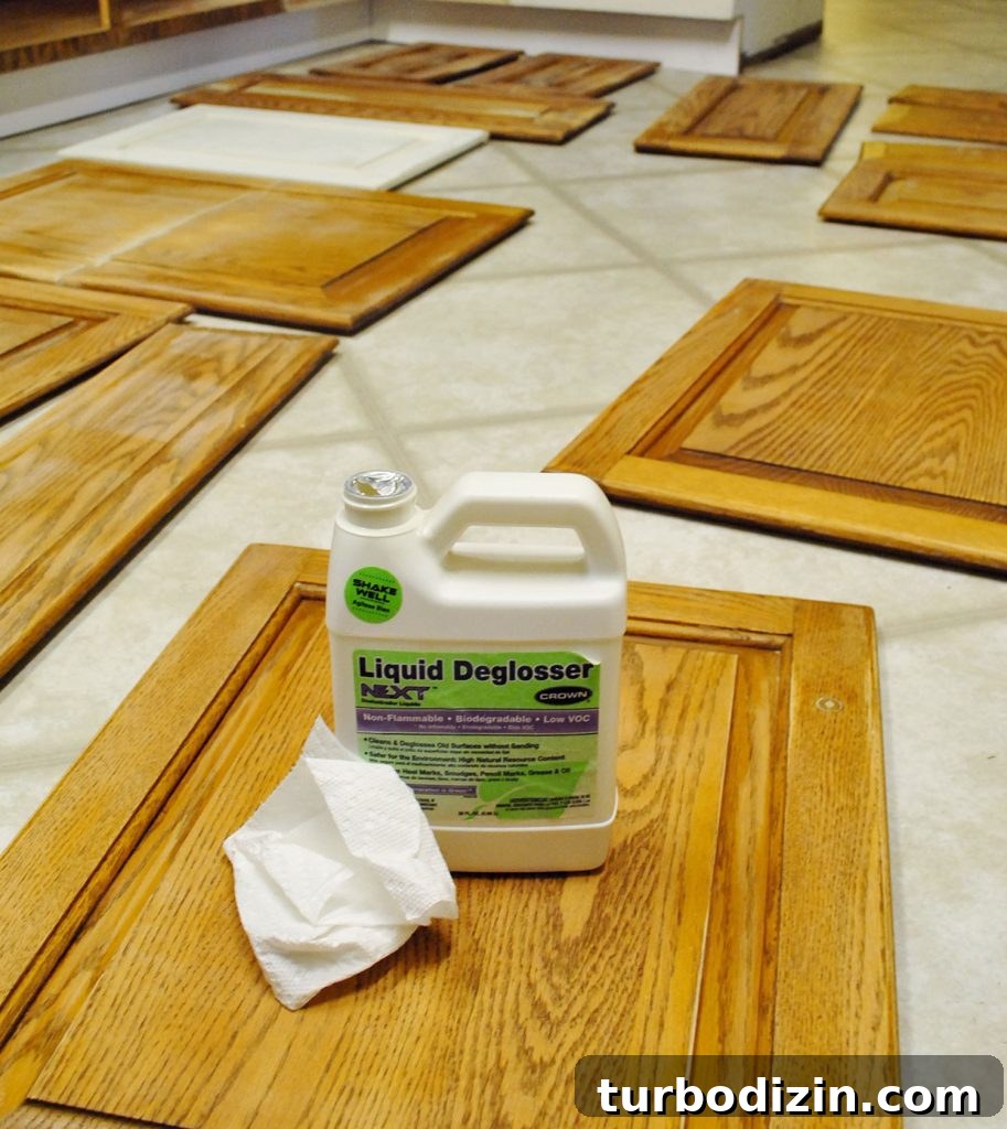 How to Paint Kitchen Cabinets Like a Pro: Step-by-Step Guide 8 Liquid Deglosser On Wood Cabinets Before Painting