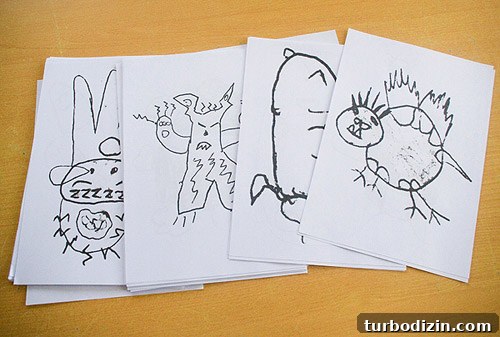 Print Kids' Drawings on Fabric: Step-by-Step Guide for Keepsakes 3 Printed sketches