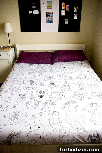 Print Kids' Drawings on Fabric: Step-by-Step Guide for Keepsakes 6 Finished duvet closeup