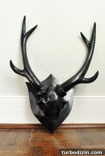 White faux deer head