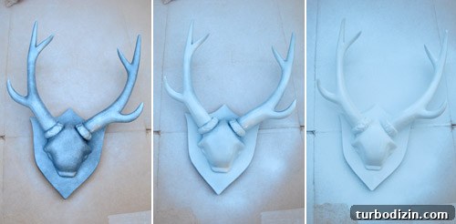 Spray painting faux deer head