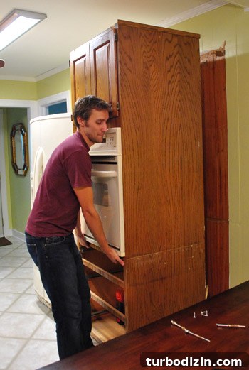 How to Modify a Cabinet for Efficient Tool Storage 4 cabinet removed