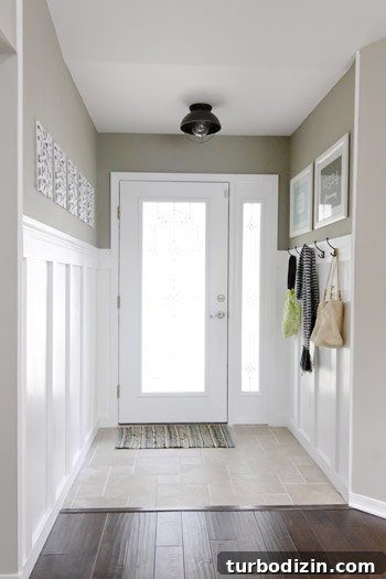 Board and Batten with Coat Hooks: Foyer Makeover by the Front Door 4 Foyer art