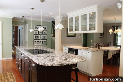 Classic Kitchen Design: Granite Island and White Glass Cabinets 4 img 44285 3