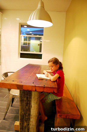 Cozy kitchen bench and table