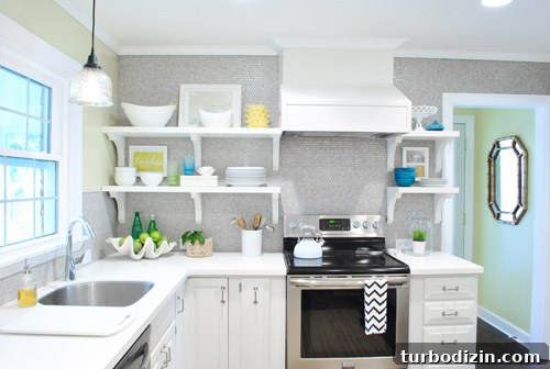 Penny Tile Kitchen Remodel with Stylish Open Shelving 28 img 44734 27