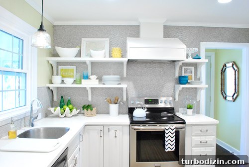 Penny Tile Kitchen Remodel with Stylish Open Shelving 32 img 44734 32