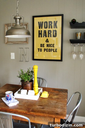Home Staging Tips: Create an Elegant, Fresh Look for Showings 14 Eat-in nook with yellow poster