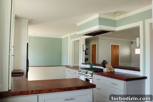 Glass-Front Cabinets, Wood Counters & Marble Backsplash Kitchen 5 Work in progress