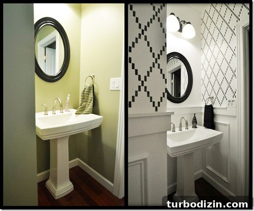 How to Add a Trellis Stencil to Your Bathroom Wall 4 img 45719 3