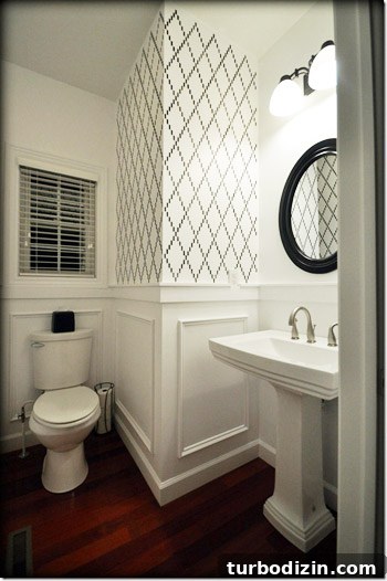 How to Add a Trellis Stencil to Your Bathroom Wall 7 img 45719 6