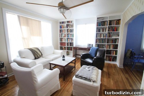 How to Install White Built-In Bookcases Around a Window 3 img 45726 2