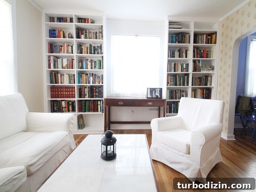 How to Install White Built-In Bookcases Around a Window 6 img 45726 5