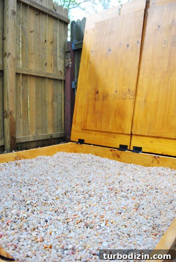 How to Build a DIY Rock Box for Portable Music Playback 9 Filled rock sandbox