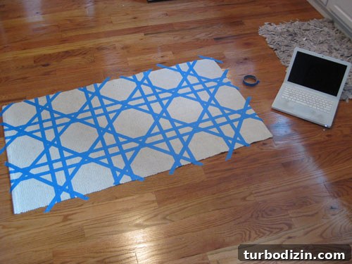 tape-and-paint-a-rug tape and paint a rug