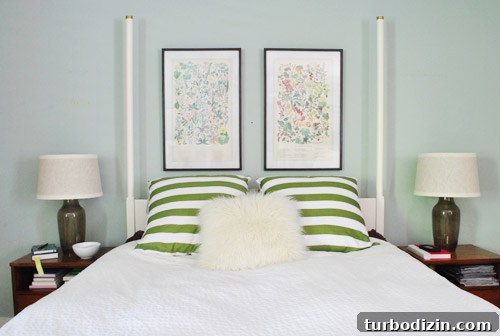 How to Hang Artwork Above a Bed: Placement and Tips 10 Frames hung above bed