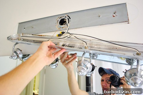 Dust behind fixture