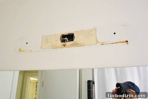 Wall after removing plate