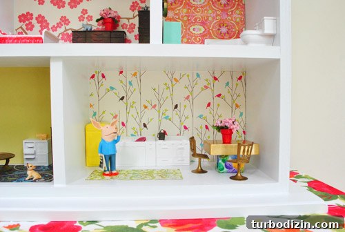 Dining Room Kitchen Area Of DIY Kids Dollhouse Build