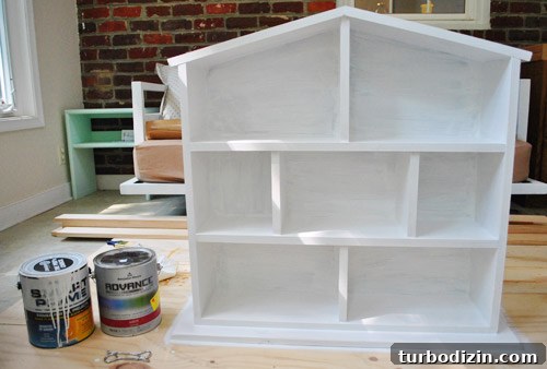 Simple DIY Dollhouse Painted White With Primer